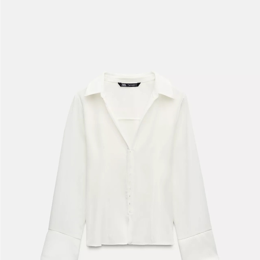 Zara Ivory Long-Sleeve Shirt